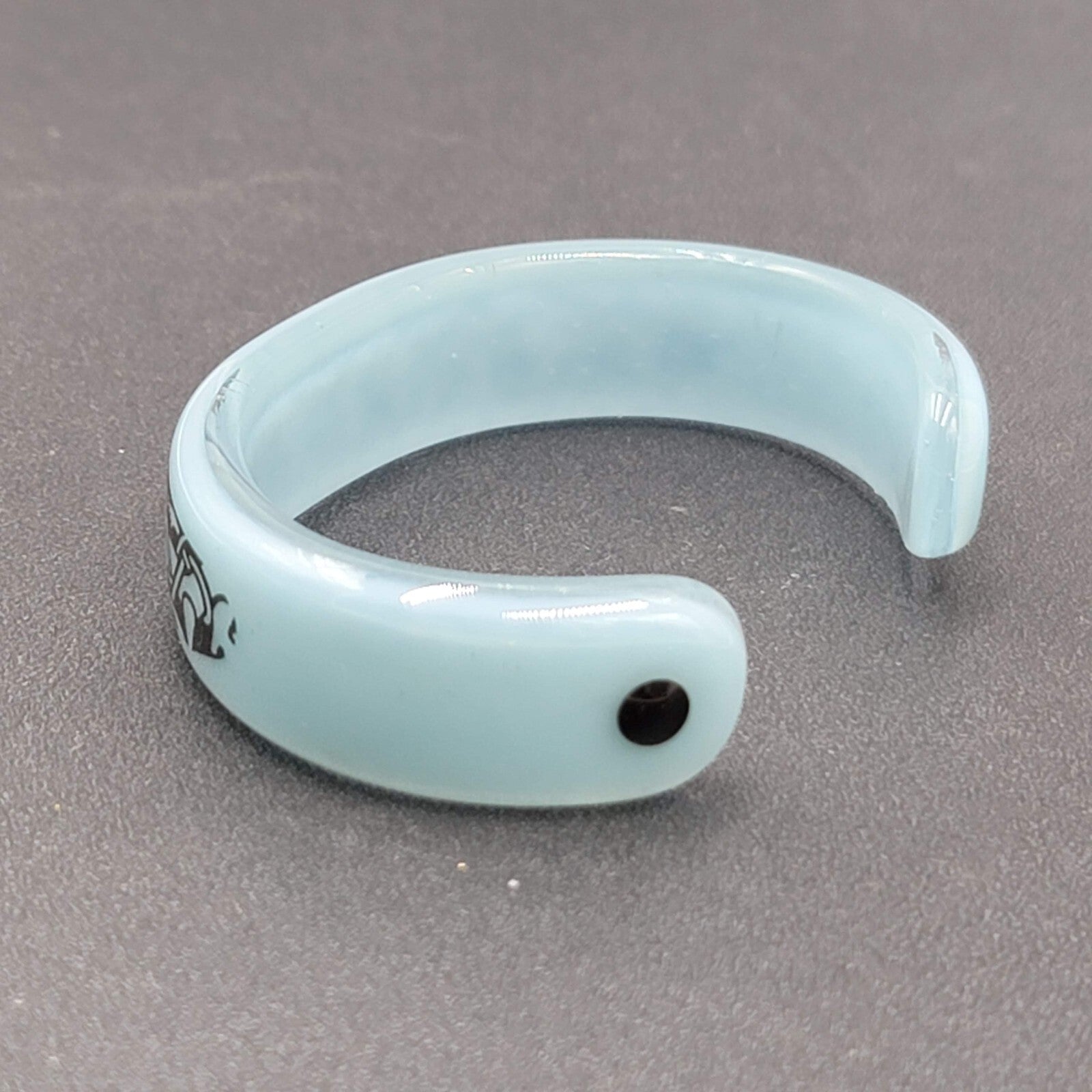 Solid GLASS CUFF Bracelet Blue Black Sea Creature Design