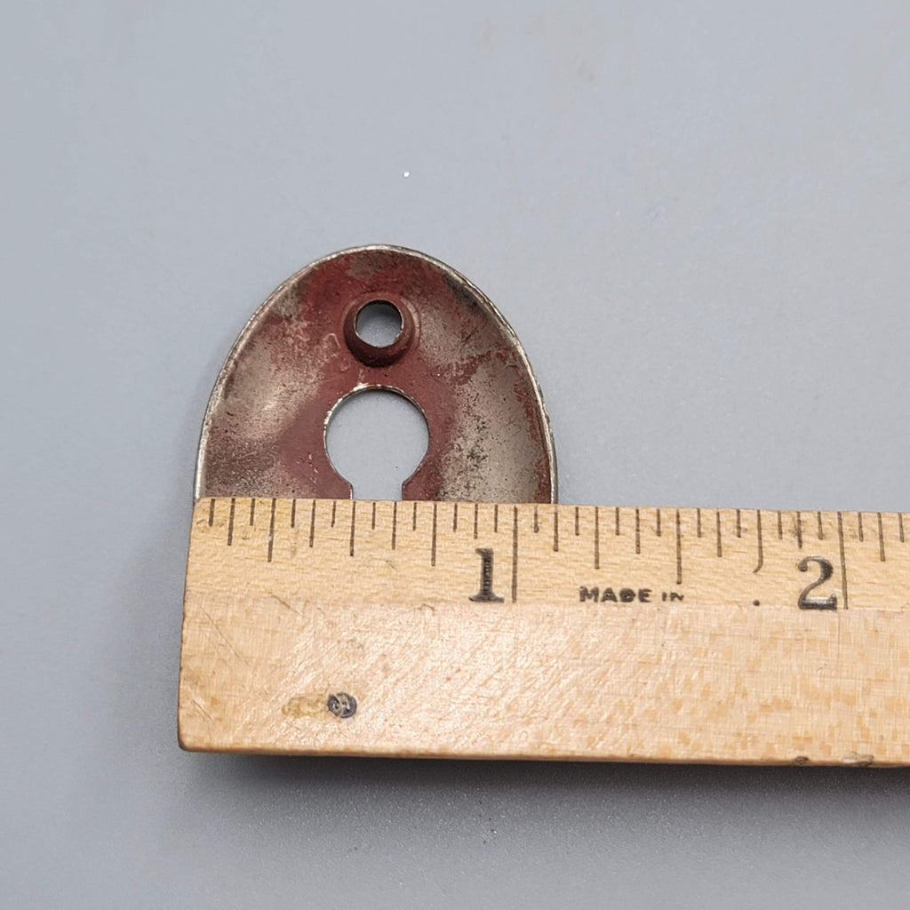 Vintage Oval Steel Skeleton Keyhole Escutcheon Salvage Hardware 1 5/8" (57)