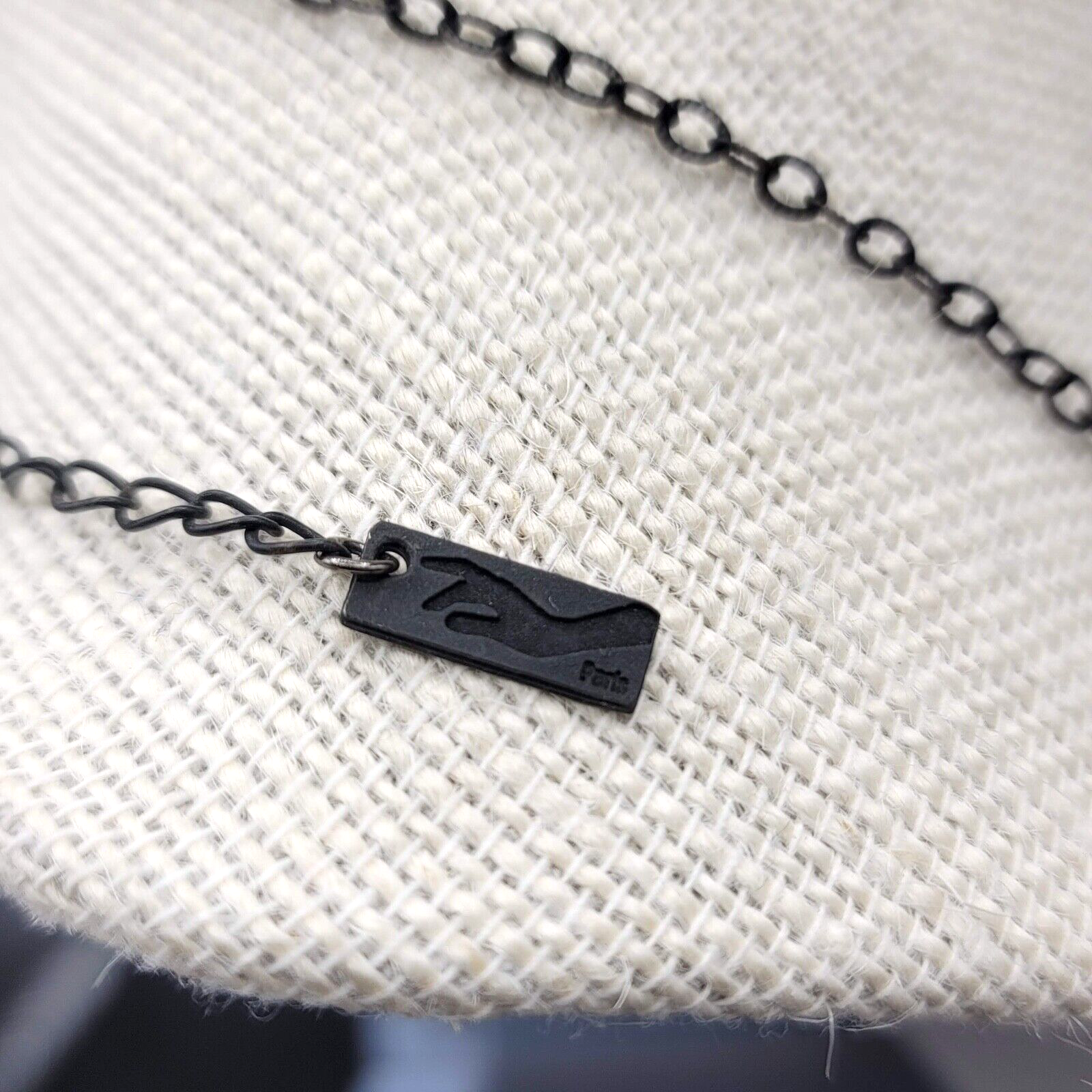 Alexandra Francois Lace Necklace Black Chain Signed French Designer 18"-21"