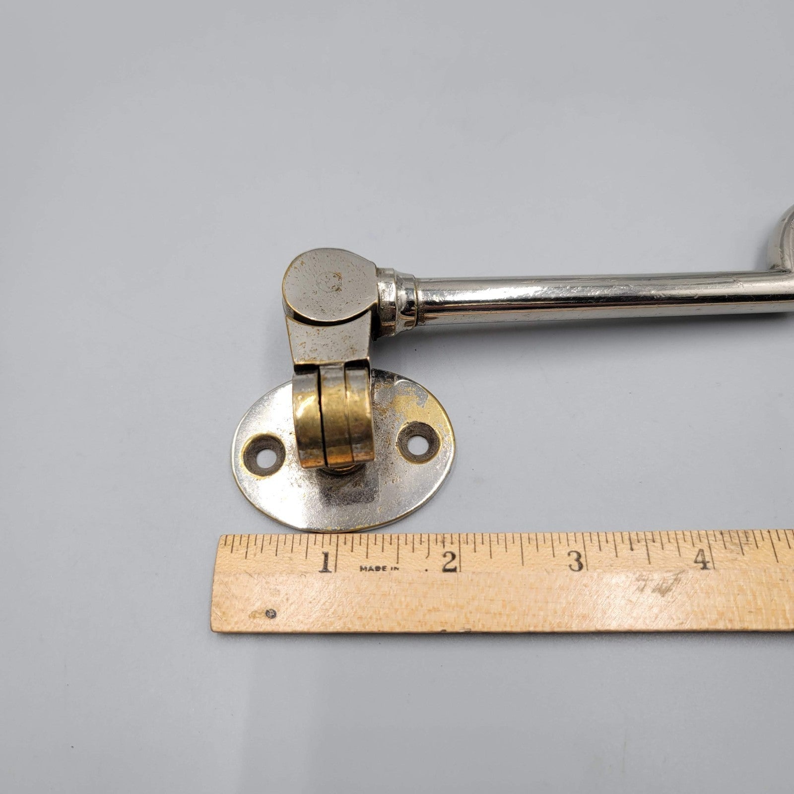 Vintage Heavy Duty Gate Hook Silver tone Pivots Salvage Hardware