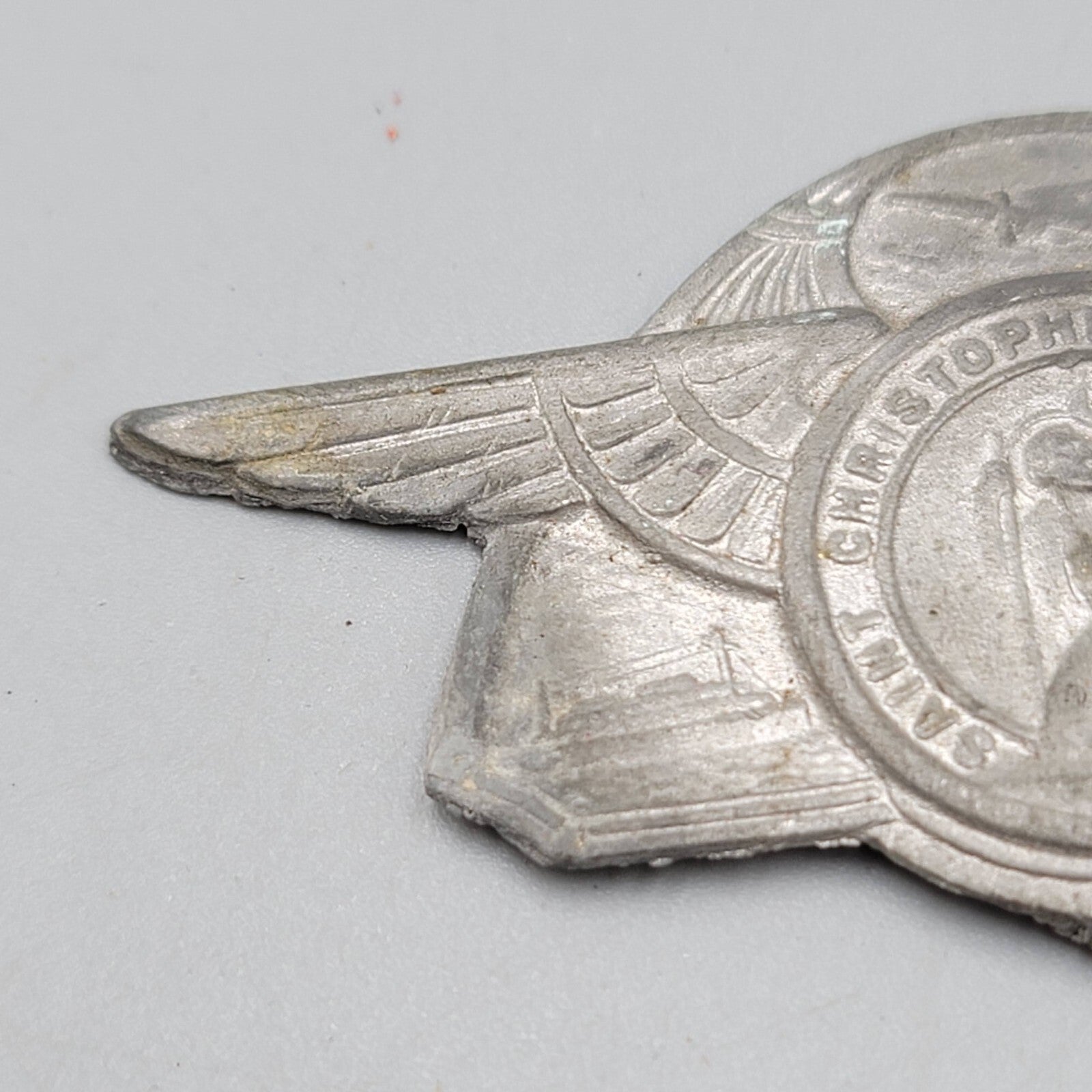 Vintage St Christopher Medal Car Visor Clip Badge Plane Boat Automobile Lot of 2