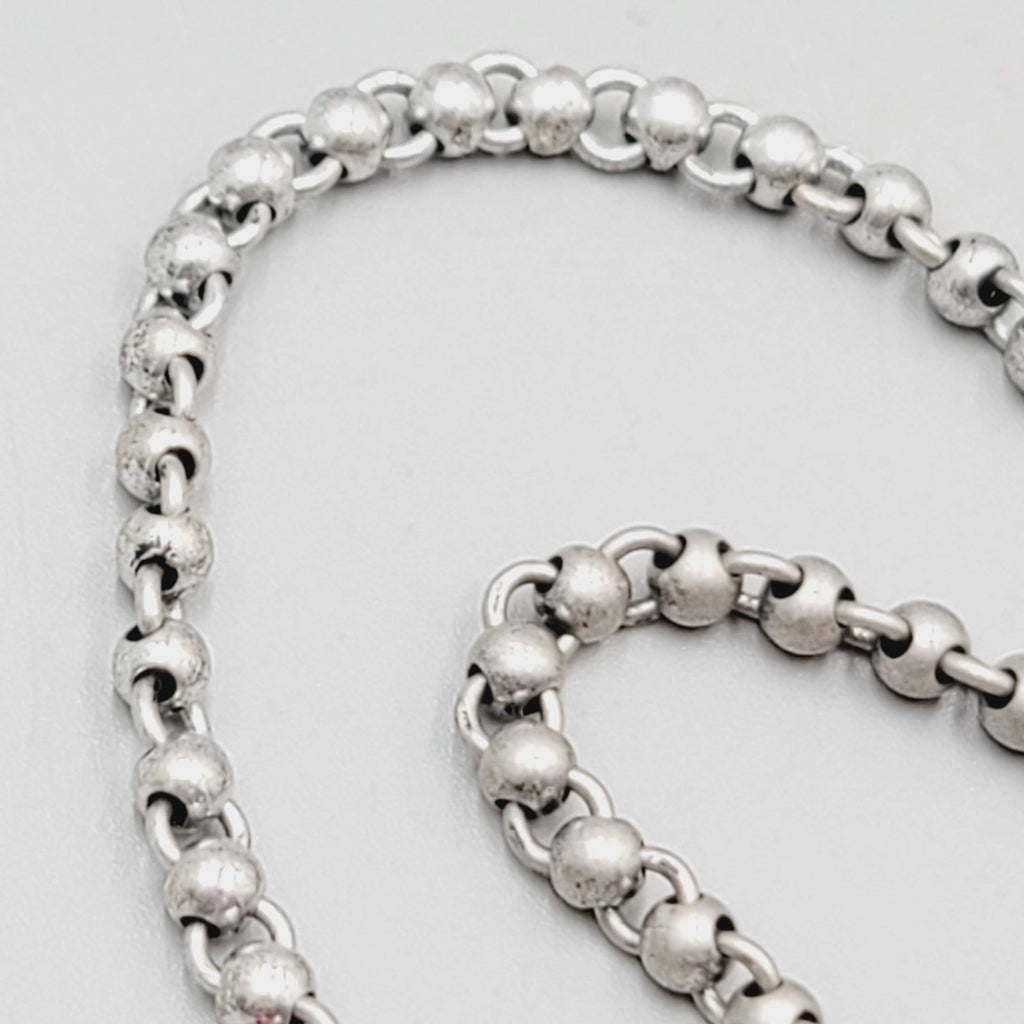 Fossil Brand Necklace Silver tone Pastel Multicolor Glass Beads 20"-22"