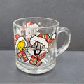 Looney Tunes Christmas Mug Glass Bugs Bunny Sylvester Tweety Warner Bros 1994