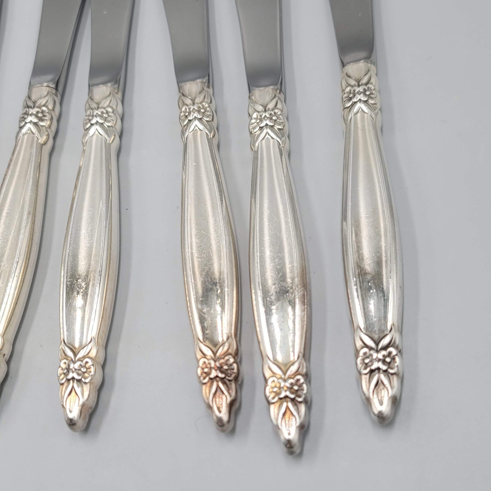1847 Rogers Bros International Silver Plate Garland Lot of 10 Dinner Knives