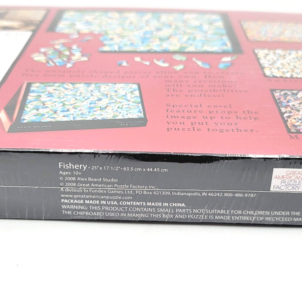 Alex Beard Impossible Puzzles Fishery New in Box 315 Pieces 25" x 17 1/2"
