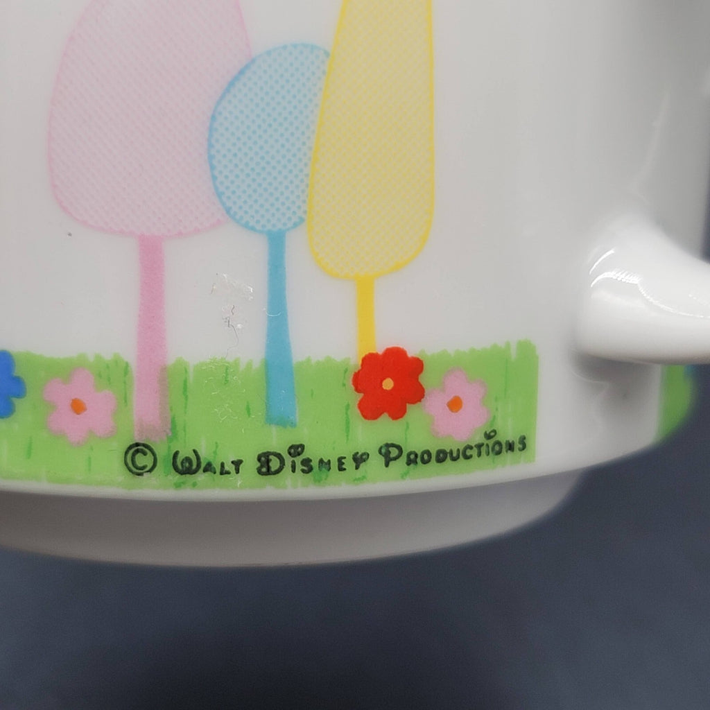 Vintage Walt Disney Productions Stacking Pluto Bird Coffee Mug Cup Japan