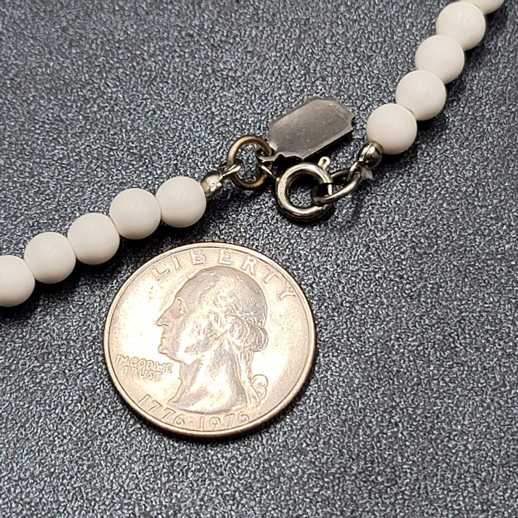 Vintage Designed by Paula Necklace Graduated White Beads 22"
