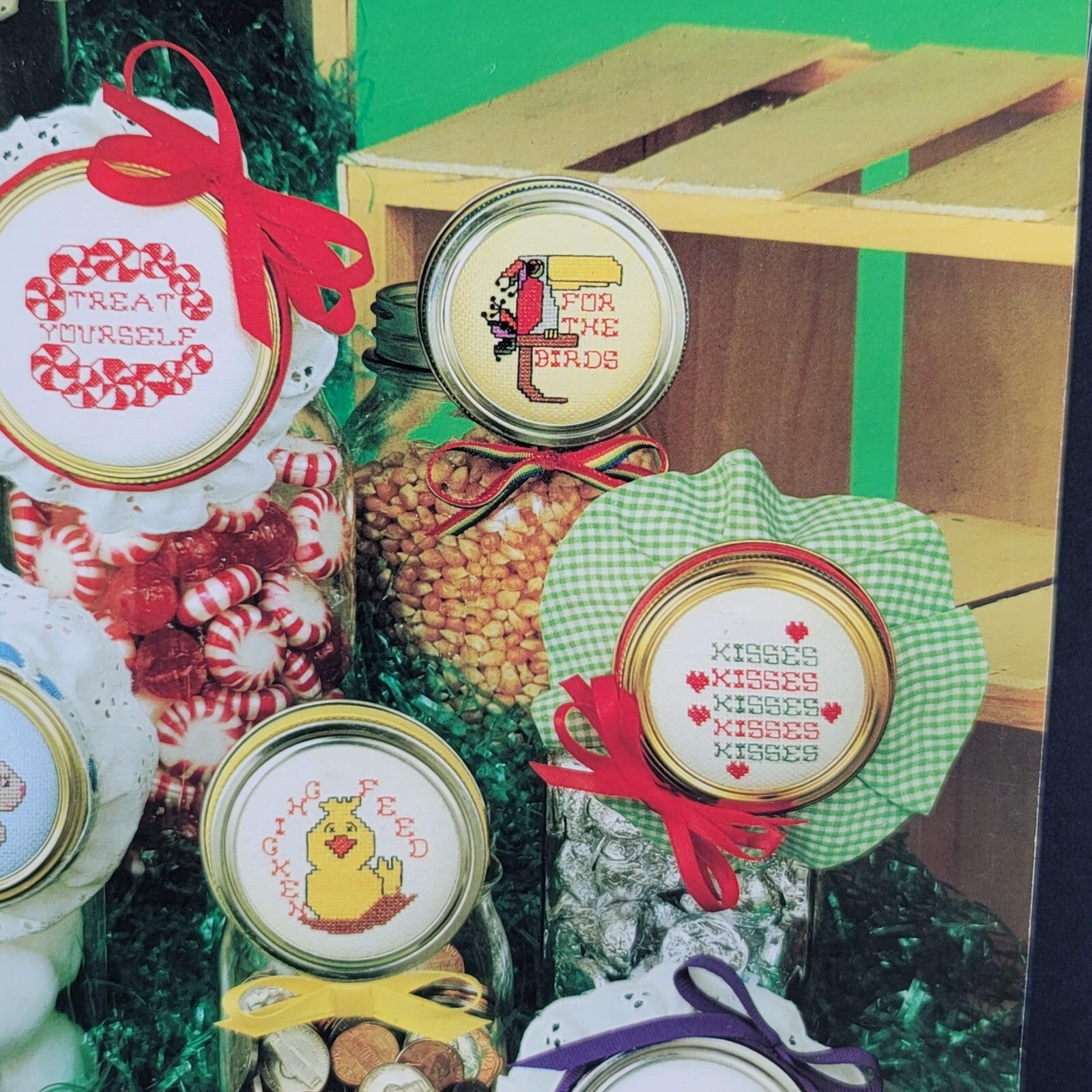 Various Charted Cross Stitch Patterns for Jar Lids Leaflet 211 Lorenzo Petroff