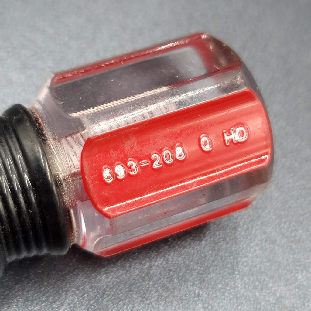 HUSKY STUBBY STRAIGHT Red Clear Handle Screwdriver 1/4"