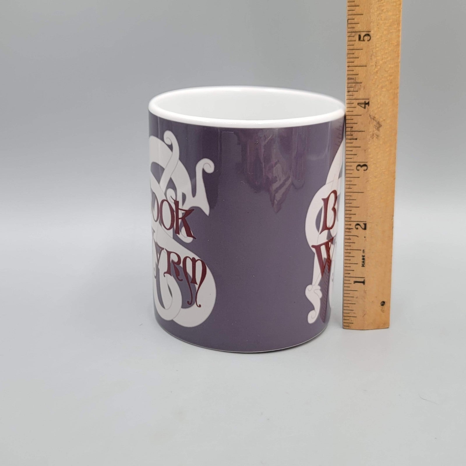 Vintage Book Wyrm Coffee Mug Orca Coatings Purple Book Worm