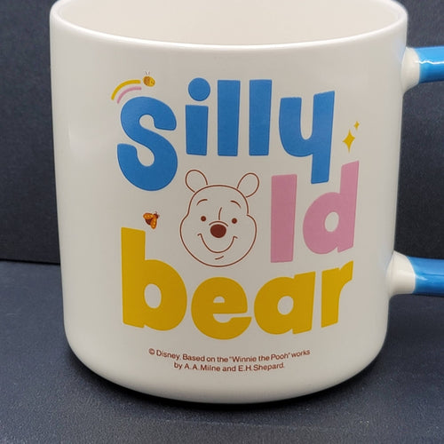 Disney Winnie the Pooh Coffee Mug Silly Old Bear White Blue Pink