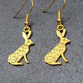 Jack Rabbit Pierced Earrings Dangle Gold tone 1"