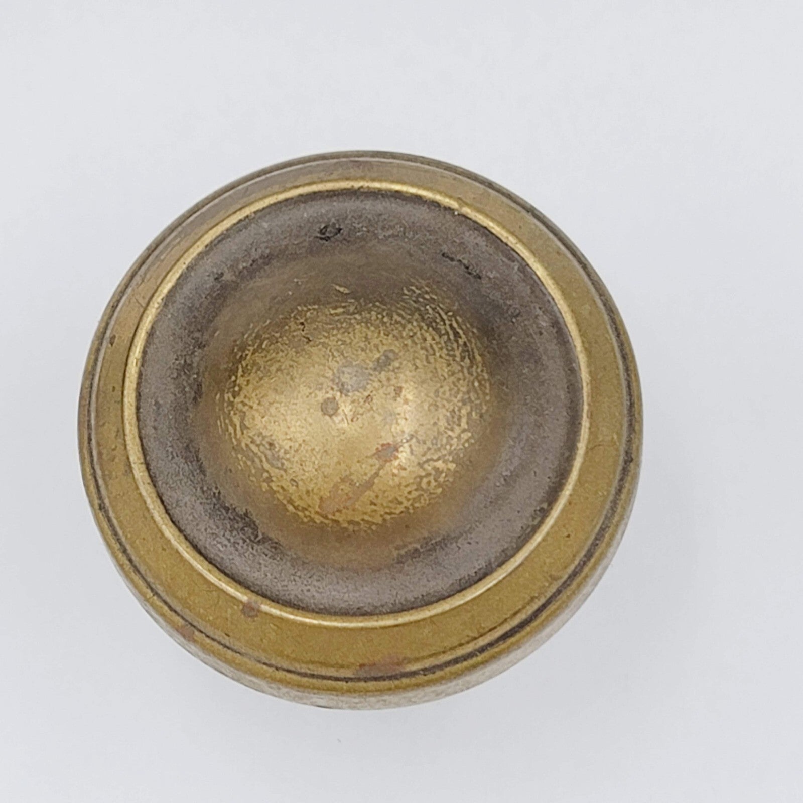 Vintage SINGLE Doorknob Salvage Door Hardware Gold color Indented Design 2.25"
