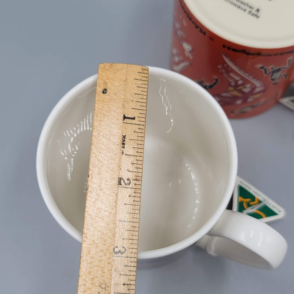 Yijan Australia Coffee Mug Cup Set of 2 Aboriginal Art Tribal NWT