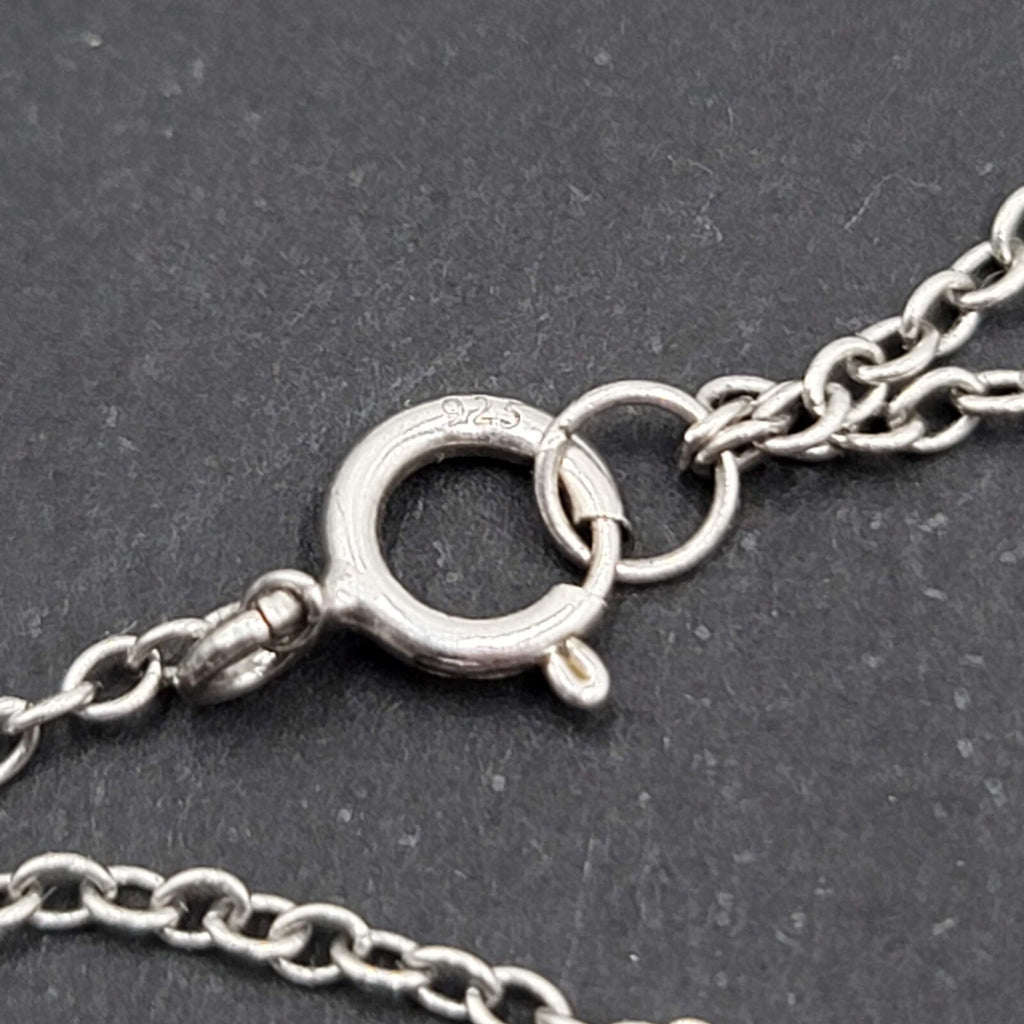 Evil Eye Sterling Silver Necklace Blue Clear Crystals 16" 17" or 18" Adj