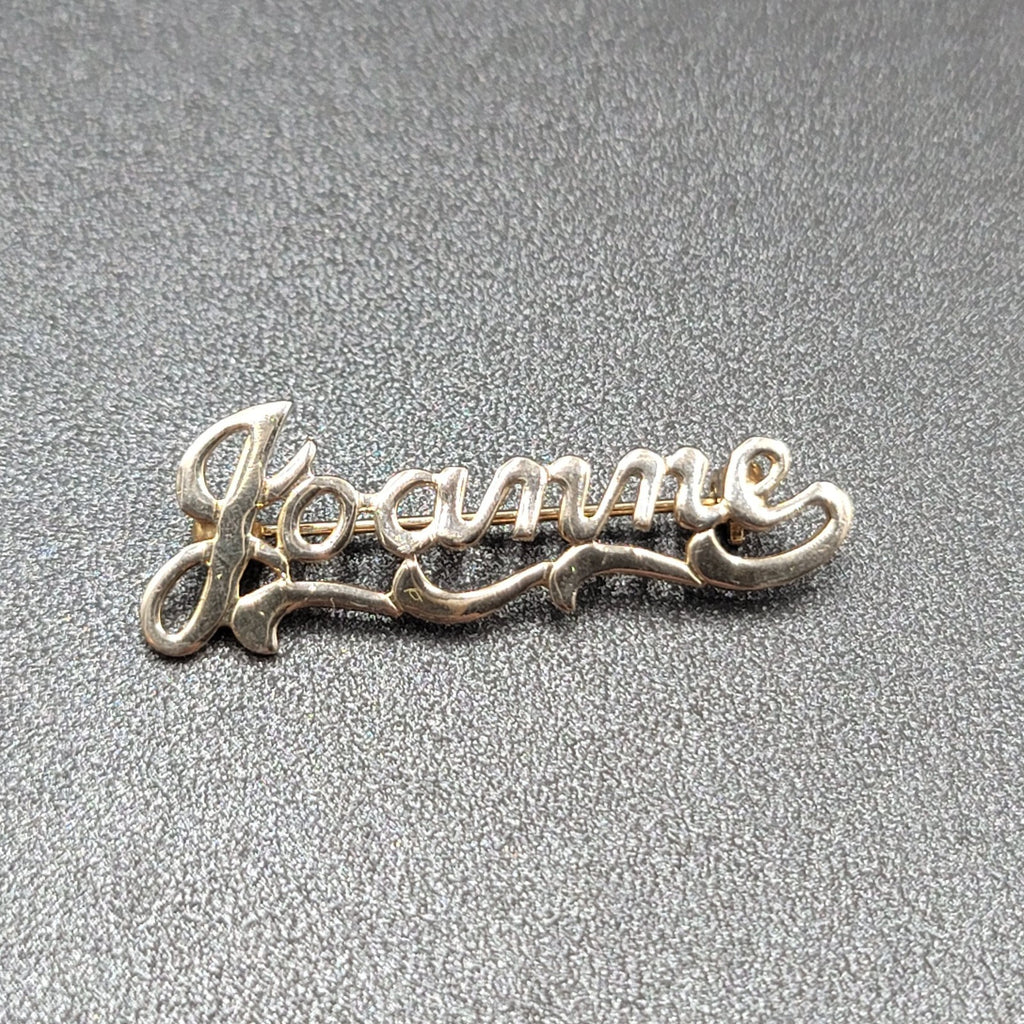 Vintage JOANNE Brooch Pin Name Estate Costume Jewelry 1.75"
