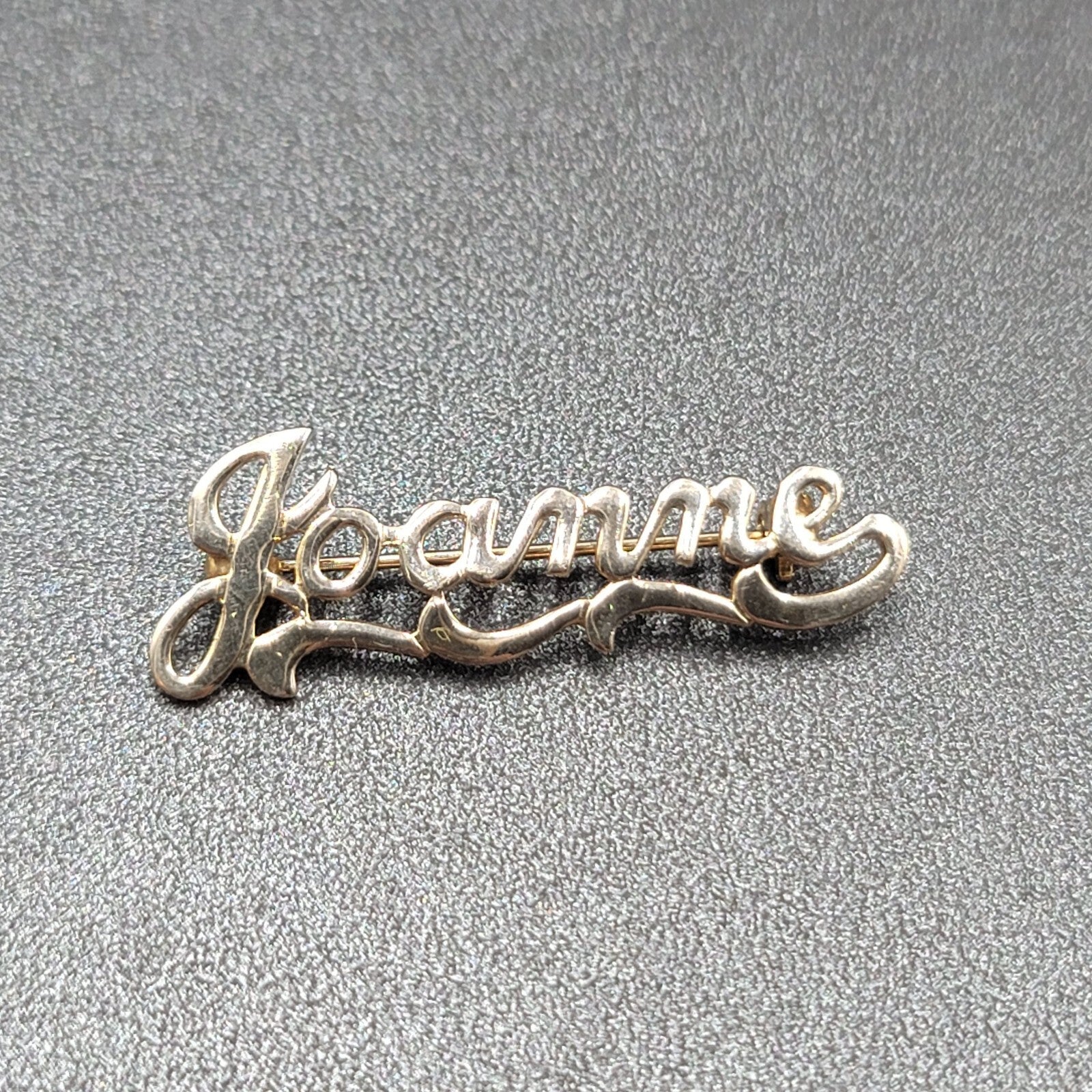 Vintage JOANNE Brooch Pin Name Estate Costume Jewelry 1.75"