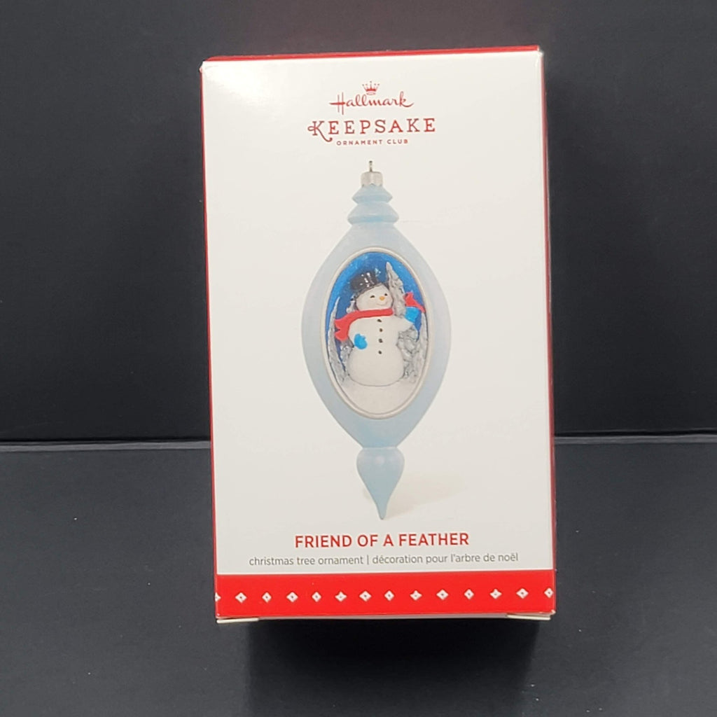 2015 Friend of a Feather Hallmark Ornament Club Exclusive Snowman Red Cardinal