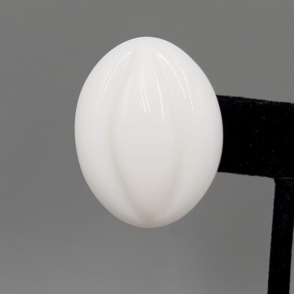 Vintage Large White Statement Pierced Earrings Solid Acrylic Drop 1 3/8"