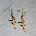 New Ballerina Pierced Earrings Bronze tone Dangle 1"