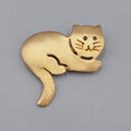 Ultra Craft Signed Cat Pin Gold Tone Brooch Vintage