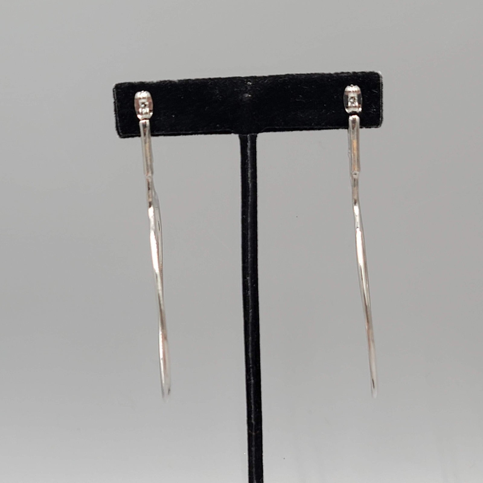 Extra Large Safety Pin Style Hoops Pierced Earrings Silver tone Dangle 3.25"