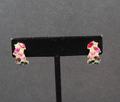 Pierced Earrings Gold tone Multicolor Half Hoops 3/4"