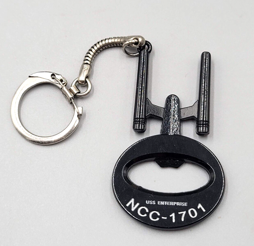 Star Trek USS Enterprise Starfleet NCC-1701 Zinc Black Keychain Bottle Opener