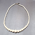 Vintage Designed by Paula Necklace Graduated White Beads 22"