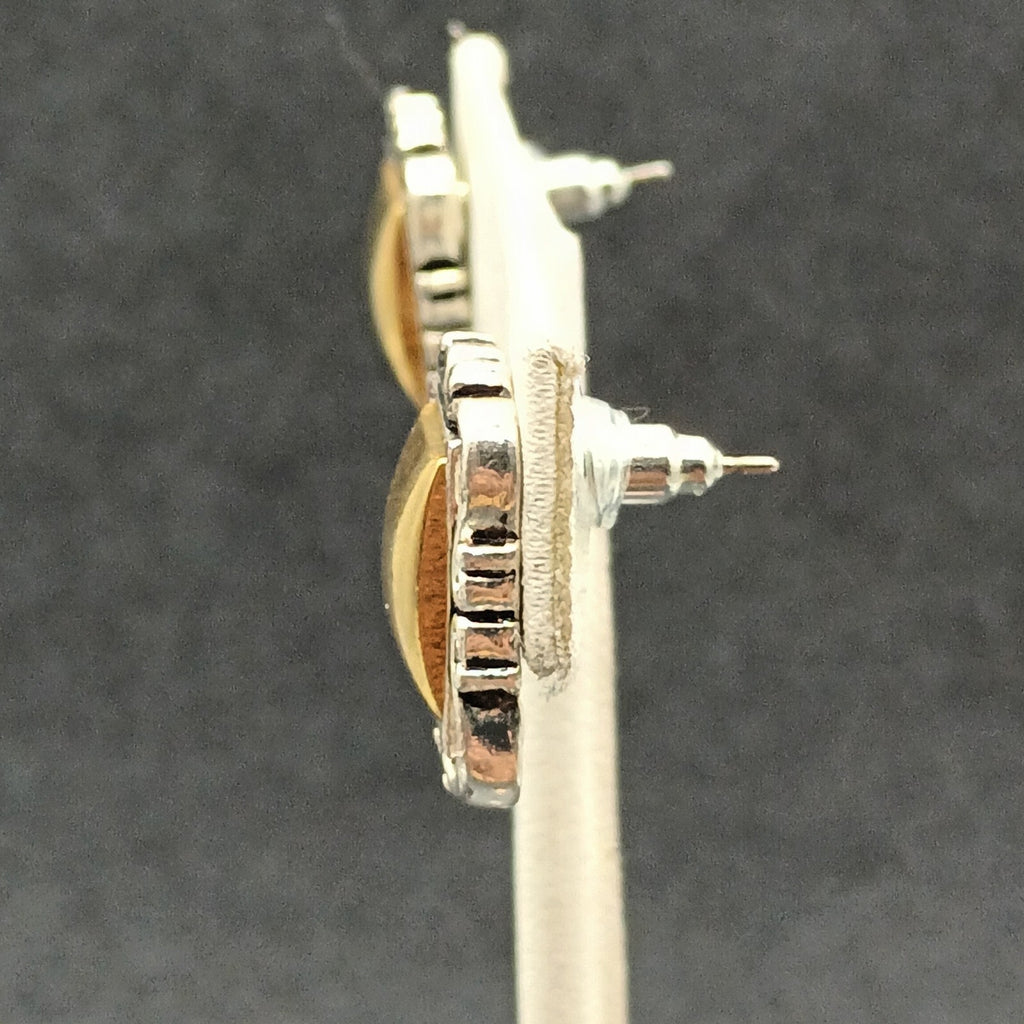 Avon Pierced Earrings Two tone Rectangle Magnetic Drop 3/4"