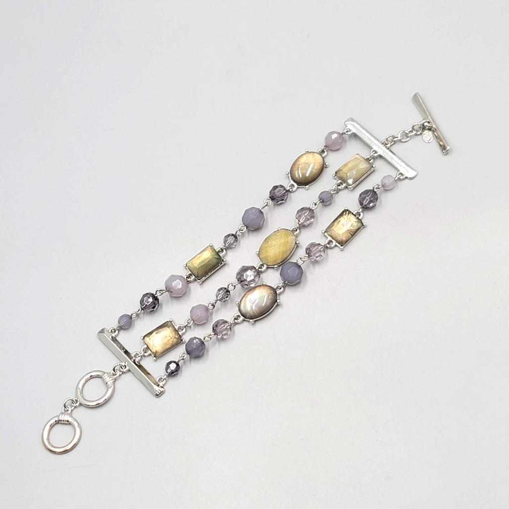 Premier Designs Bracelet Triple Strand Silver tone 