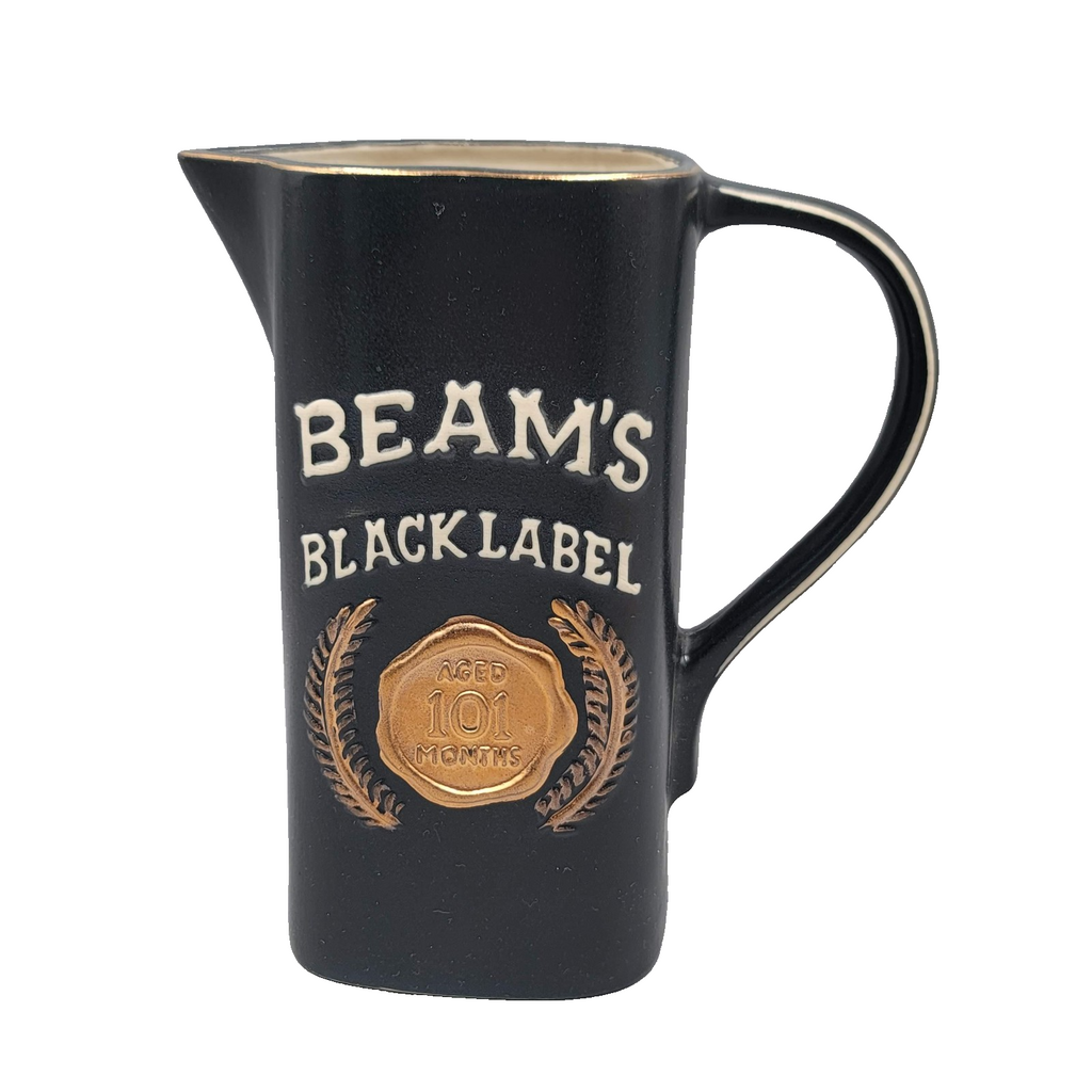 Vintage Beam's Black Label Regal China Bar Pitcher Ceramic Advertising USA 1958