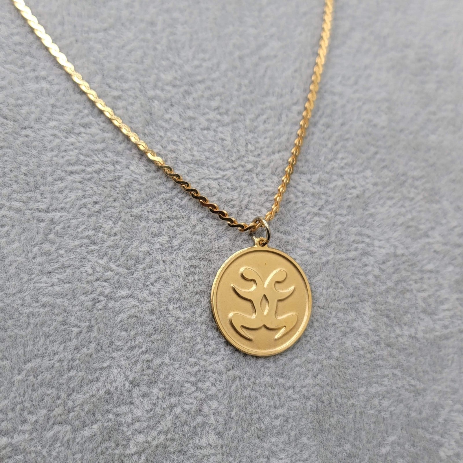 Vintage Accents by Hallmark GEMINI Necklace Gold tone Zodiac Long 24 in