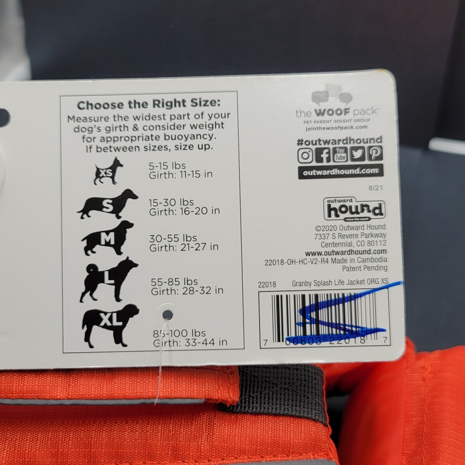 NEW Outward Hound Granby Swim Dog Life Jacket Orange XS 5-15 lbs