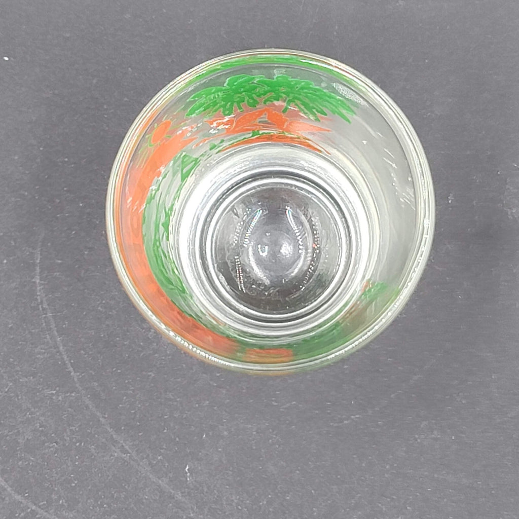 Vintage FLORIDA Shot Glass Orange Green Embossed Souvenir
