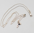 Dainty Sterling Silver Treble Clef  Necklace Quartz Bead 18"