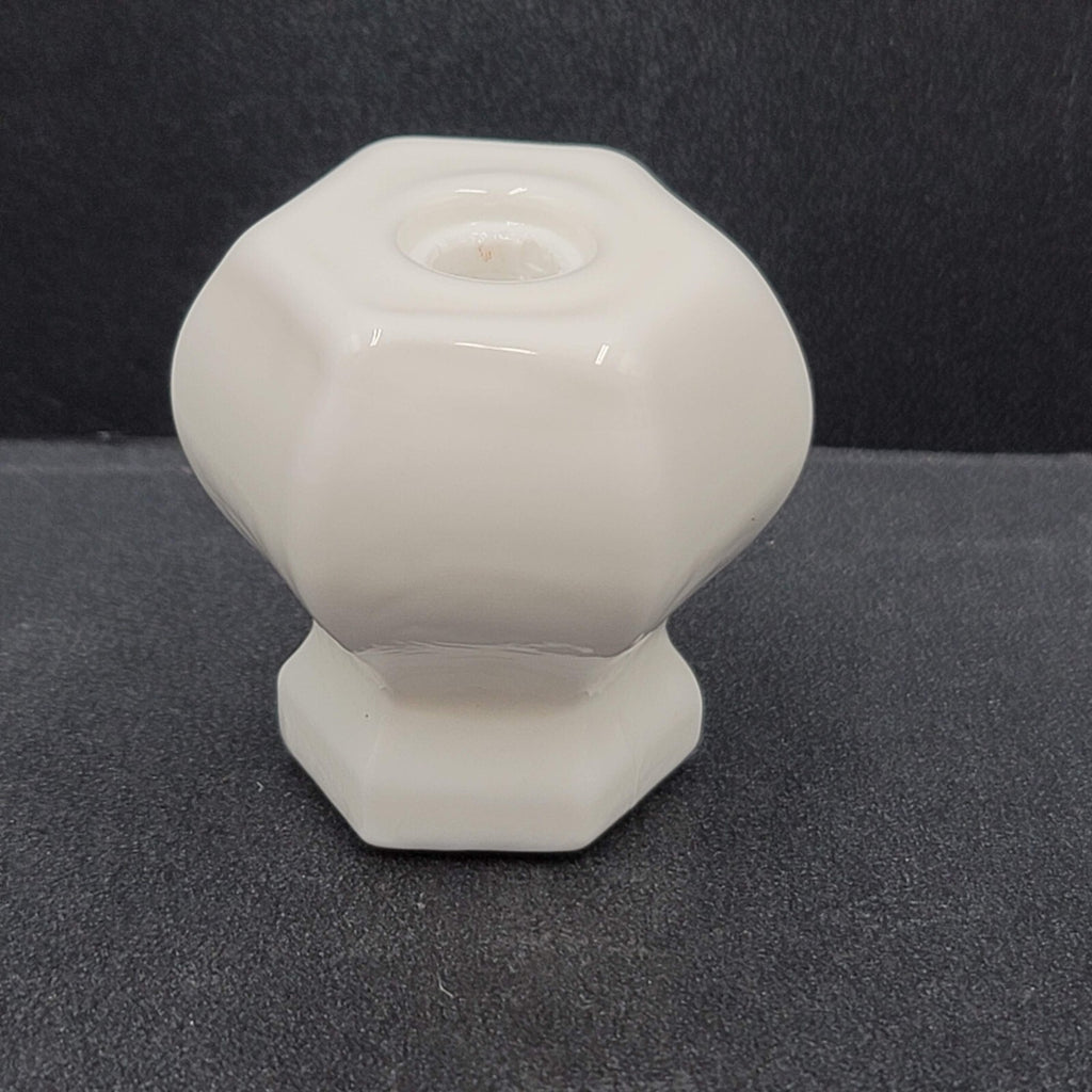 Vintage White Glass Drawer Pull SINGLE Reclaimed Salvaged Hardware 1 3/8"