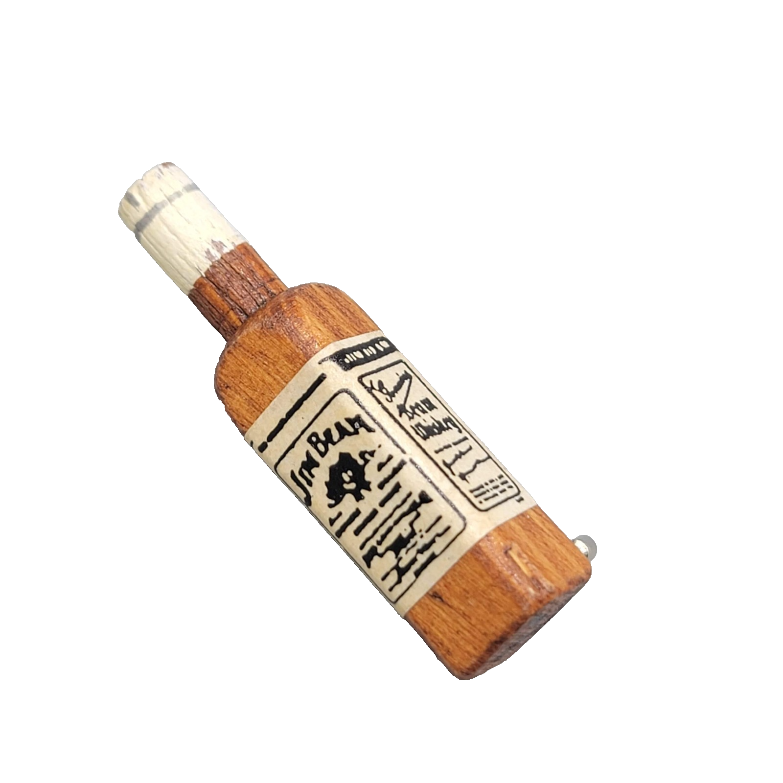 Vintage Jim Beam Bottle Wood Brooch 2 in