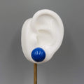 Royal Blue Acrylic Ball Pierced Earrings Bold Statement Stud 5/8"