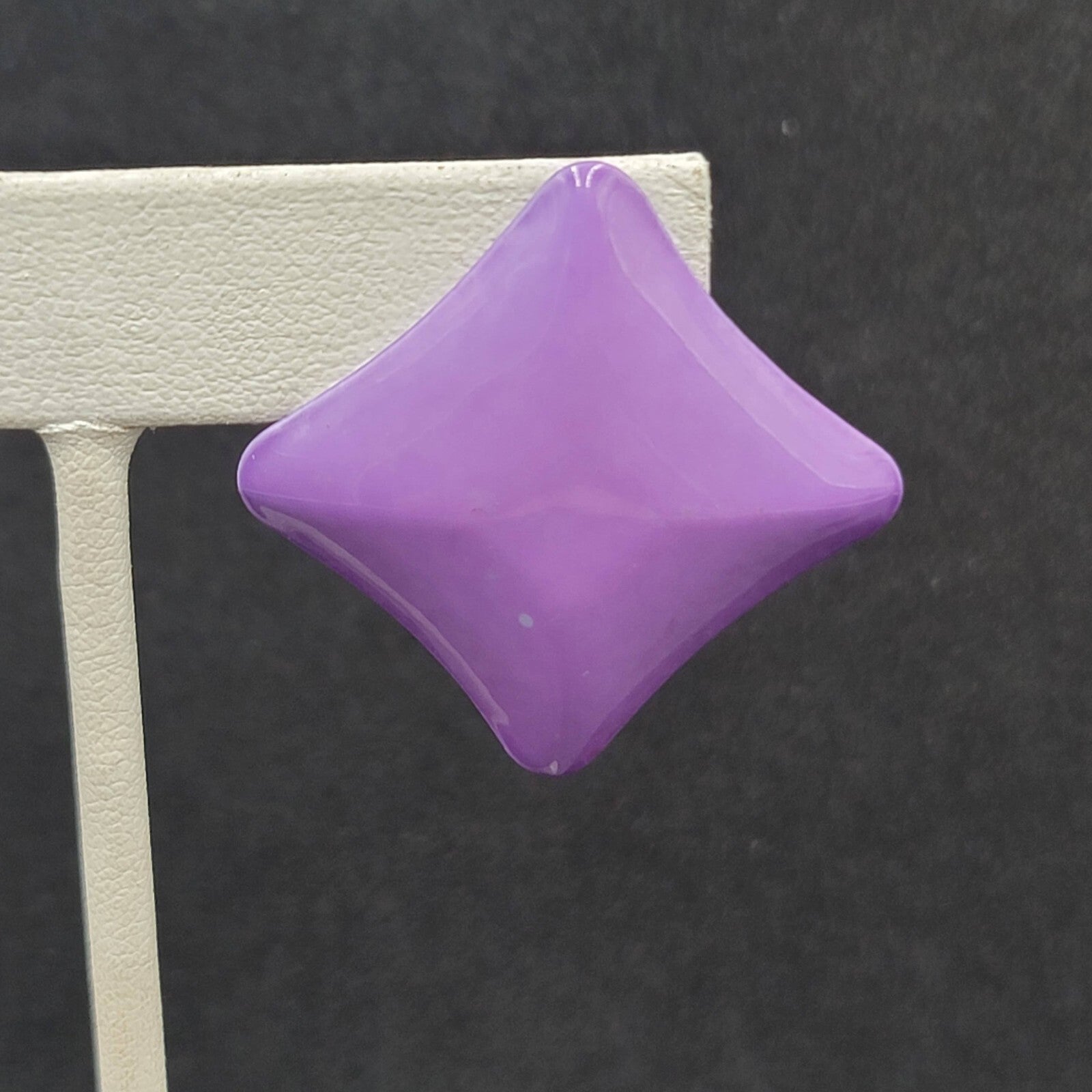 Vintage Pierced Earrings 80s Geometic Purple Enamel over Metal Drop 1 3/8"