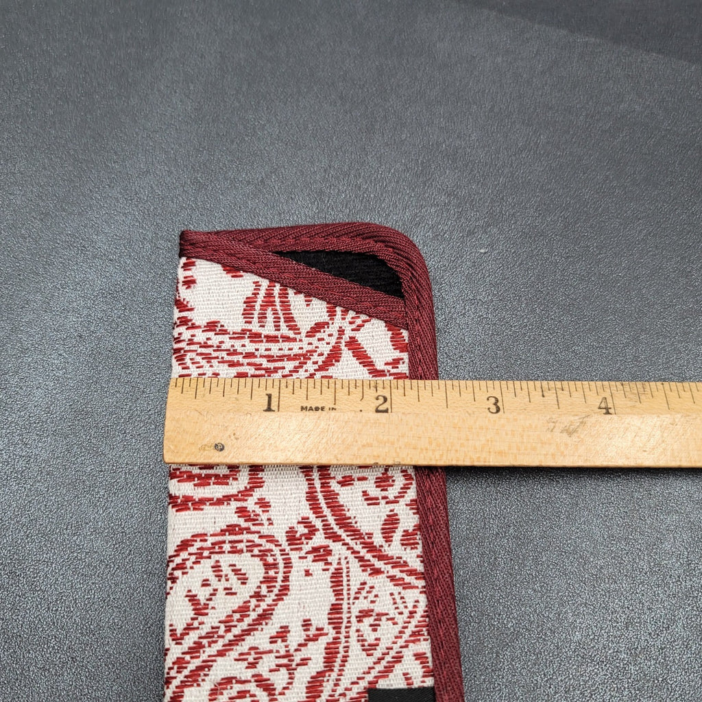 Foster Grant Eyeglass Glasses Soft Case Fabric Protector Paisley Burgundy White