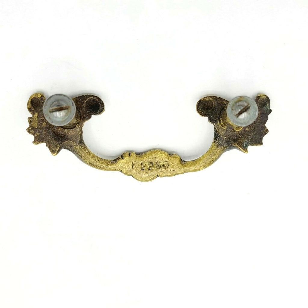 Vintage Brass Ornate Drawer Pull 3 5/8" x 1 1/2", holes 2 1/2"