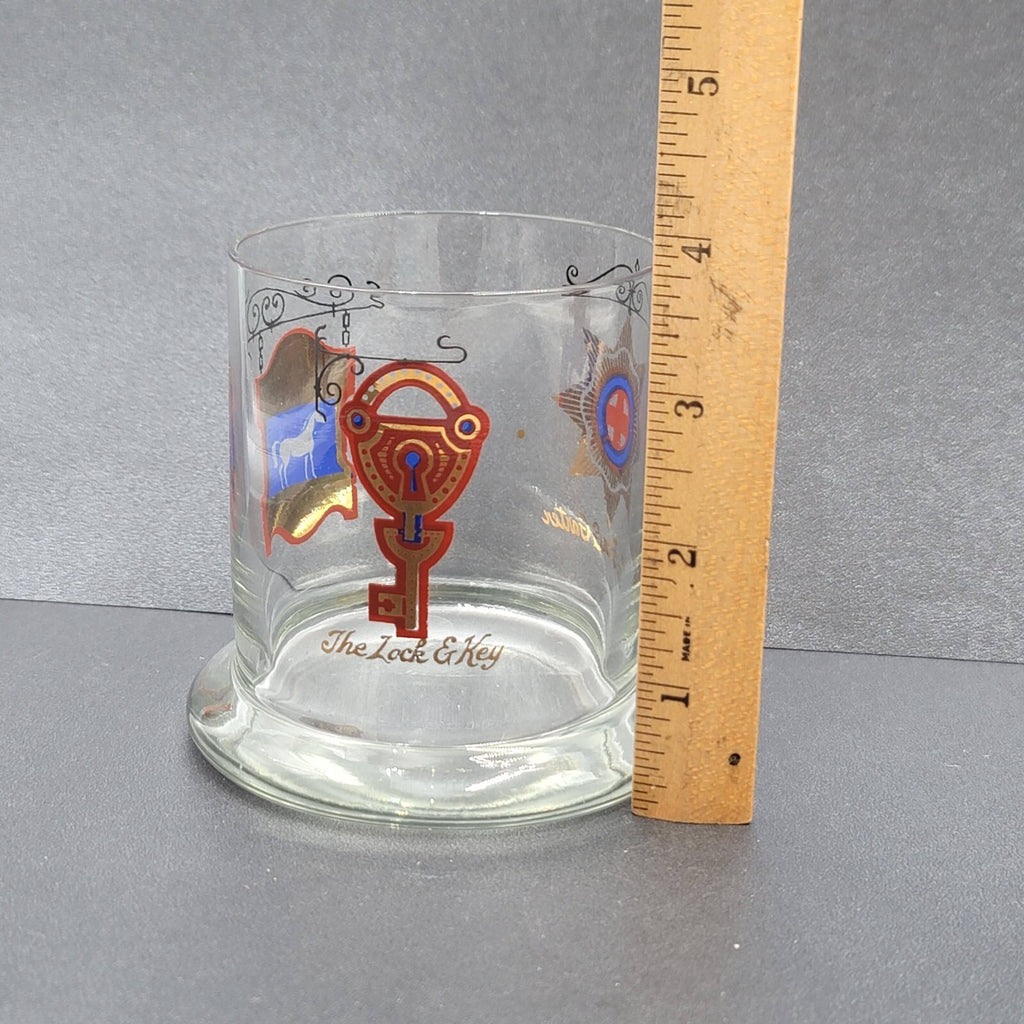 The White Horse Cellar Glasses Scotch Whiskey 4" Tall Weighted Bottom
