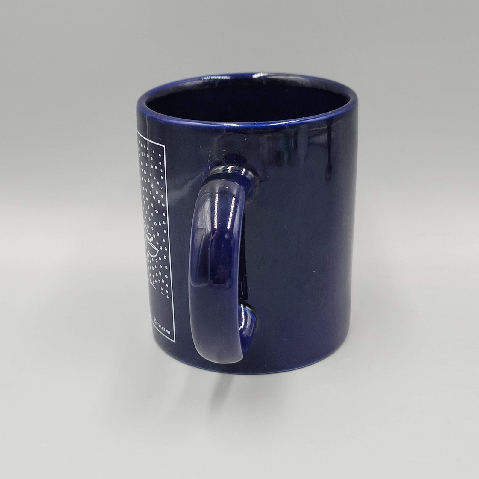 Vintage TJs Lax Coffee Mug Dark Blue Snowing Cows Funny