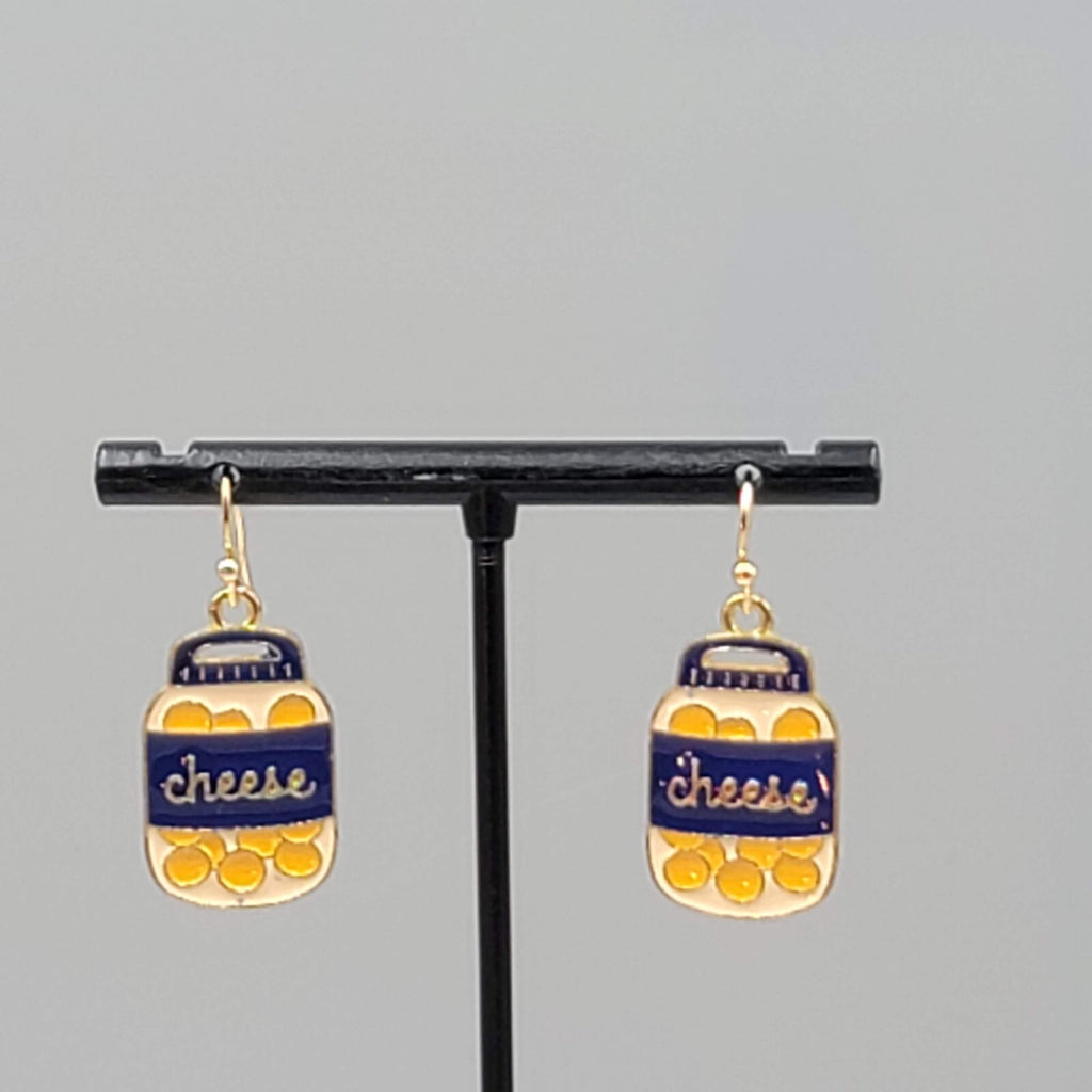 Cheese Puffs Balls Pierced Earrings Gold tone dangle 1"