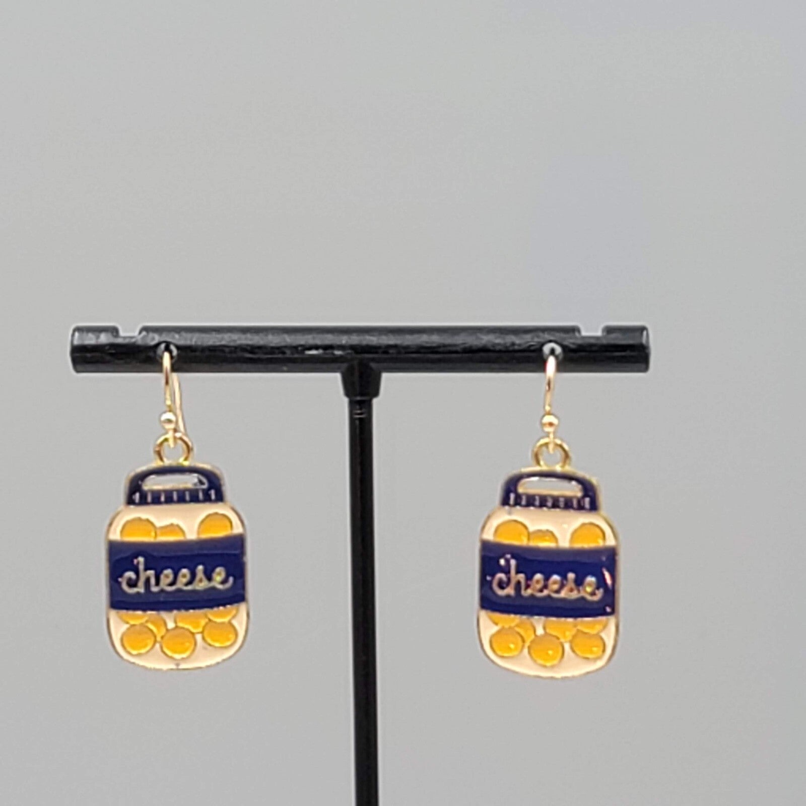 Cheese Puffs Balls Pierced Earrings Gold tone dangle 1"