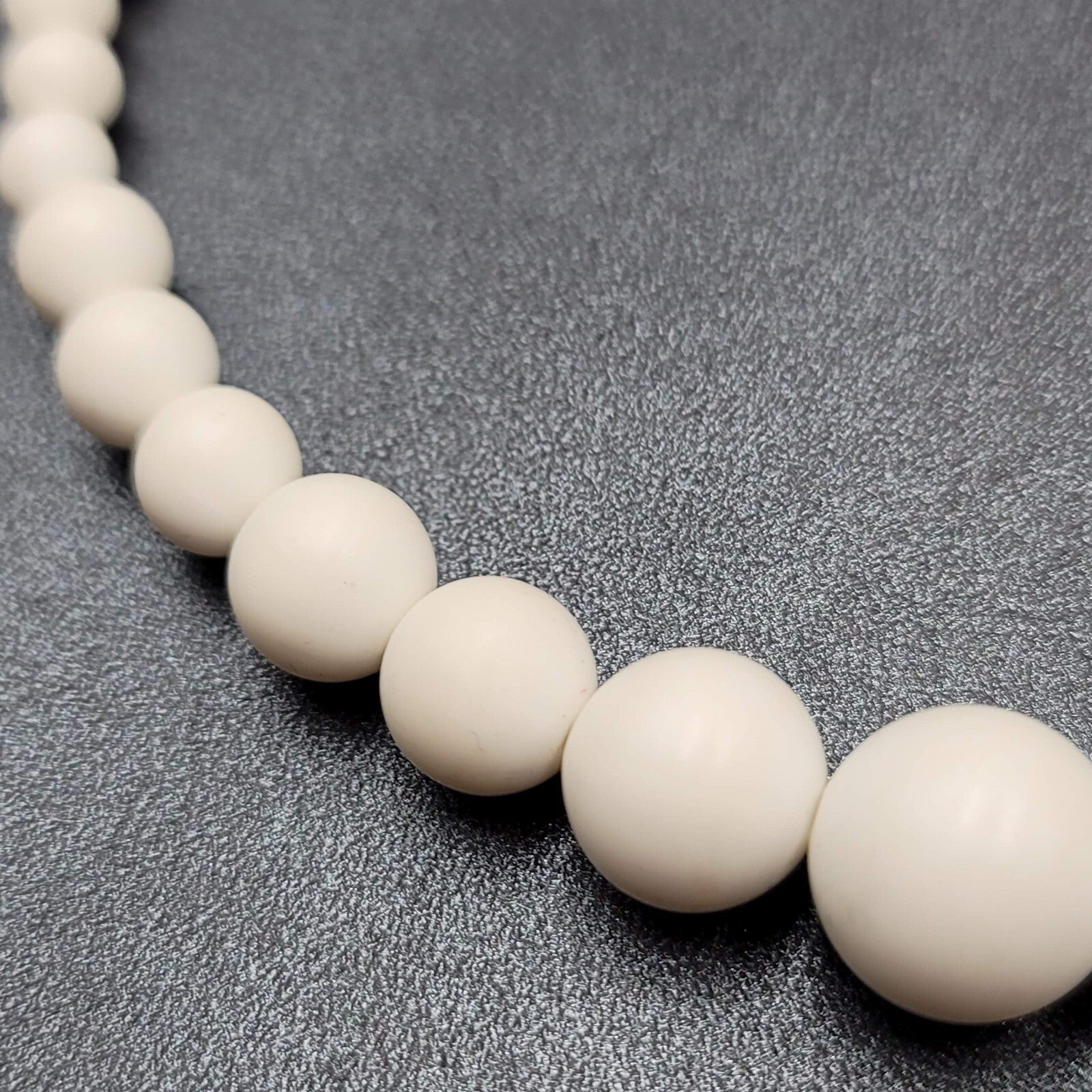 Vintage Designed by Paula Necklace Graduated White Beads 22"