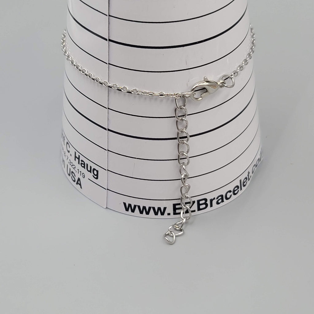 Globe Ankle Bracelet Silver tone Adjustable 7.5" - 9.5"