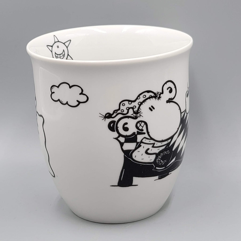 Sheepworld NICI Good Morning Mug Black White Cartoon Coffee Cup