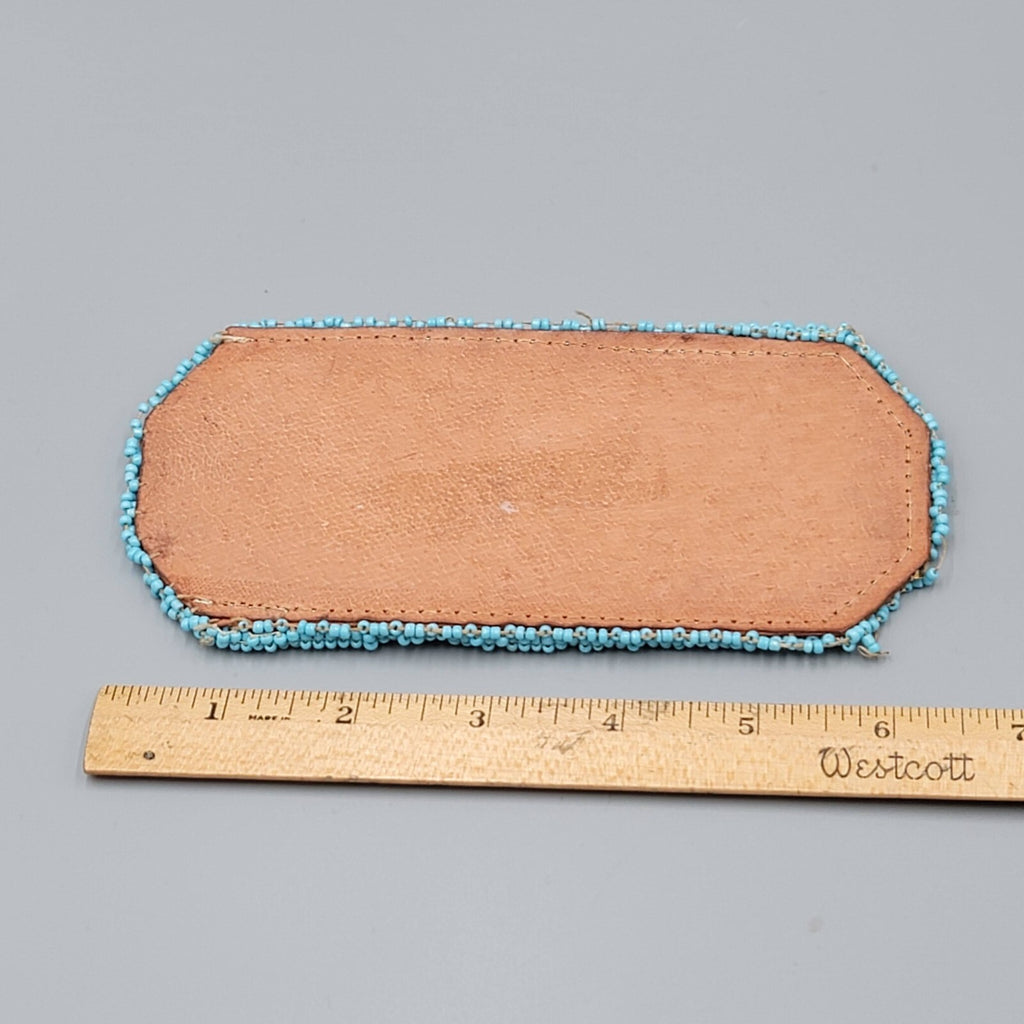 Vtg Native American Seed Bead Sunglass Eye Glass Case Holder Leather